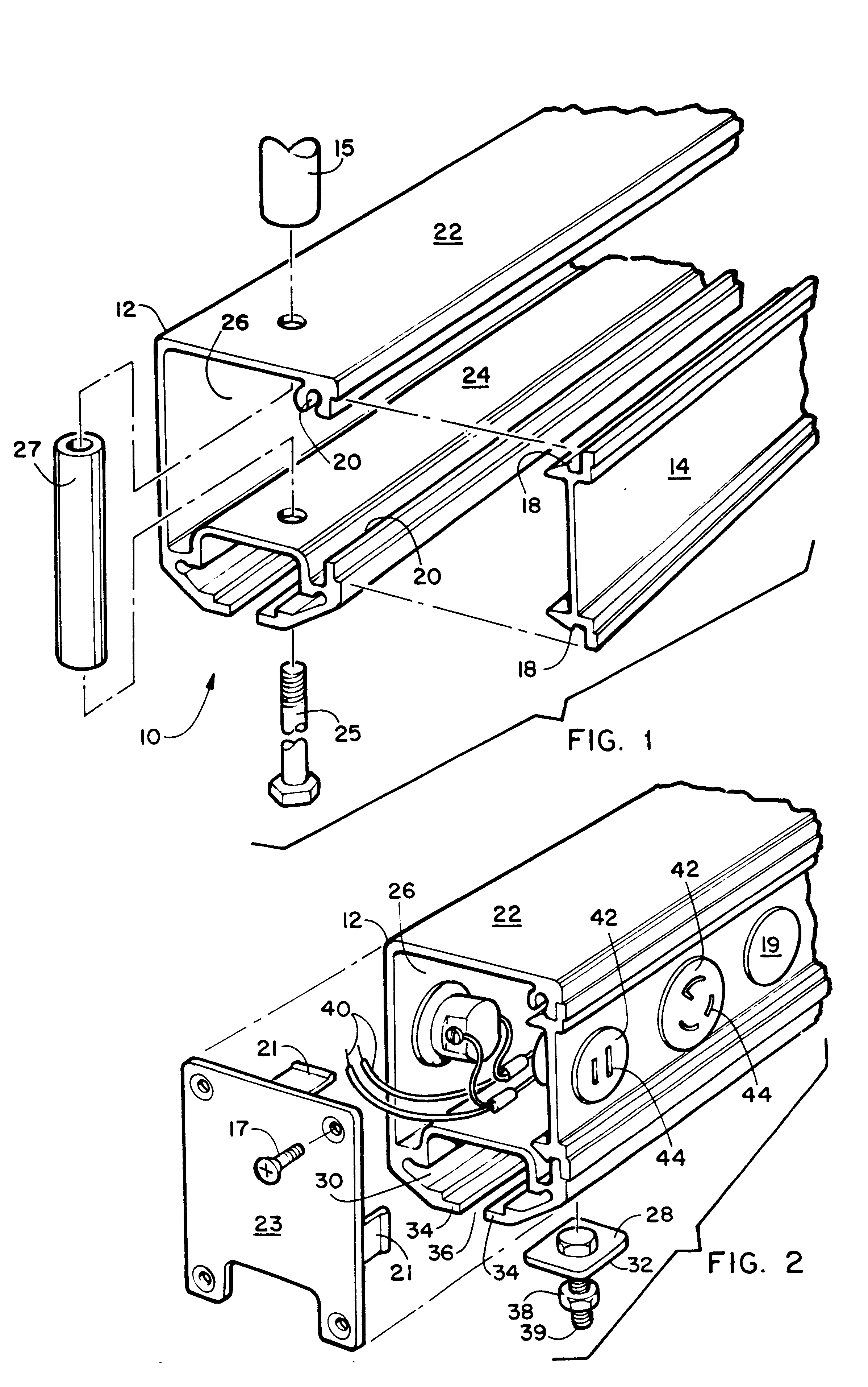 Structural truss system with adjustable mechanical mounting track and internal conduit accessible from removable sidewall