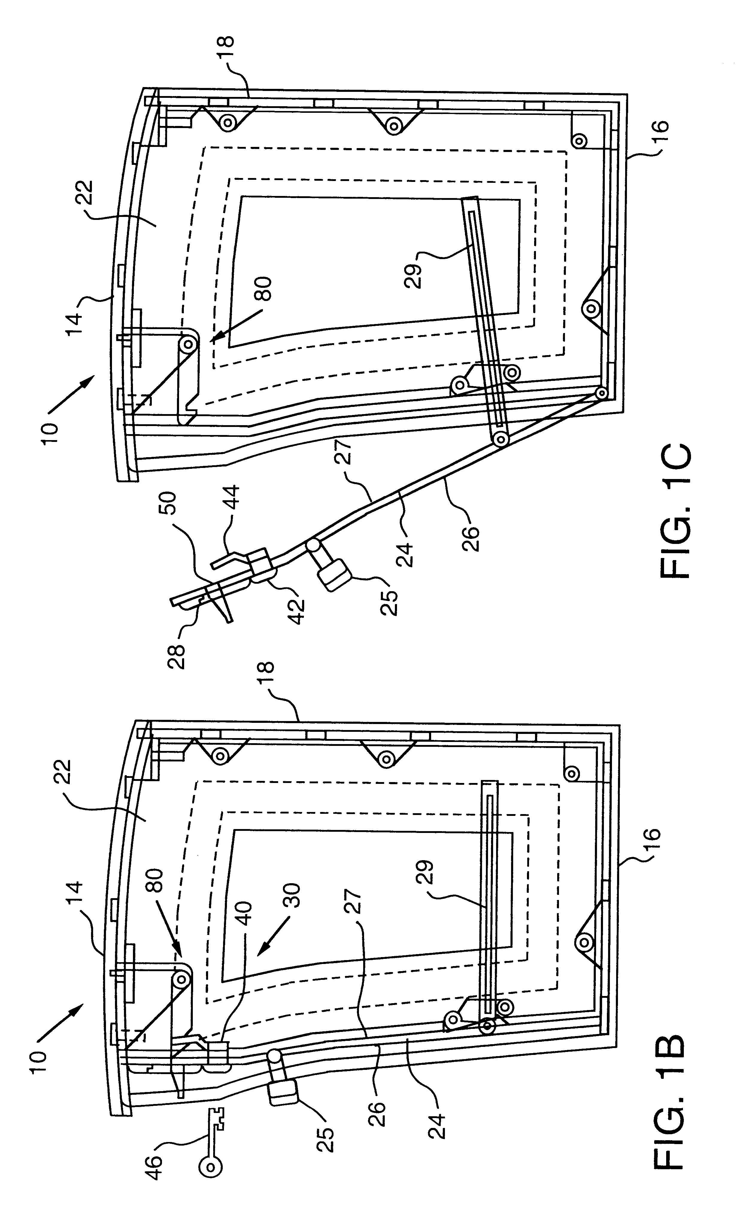 Secure parcel receptacle, lock assembly therefore and associated method