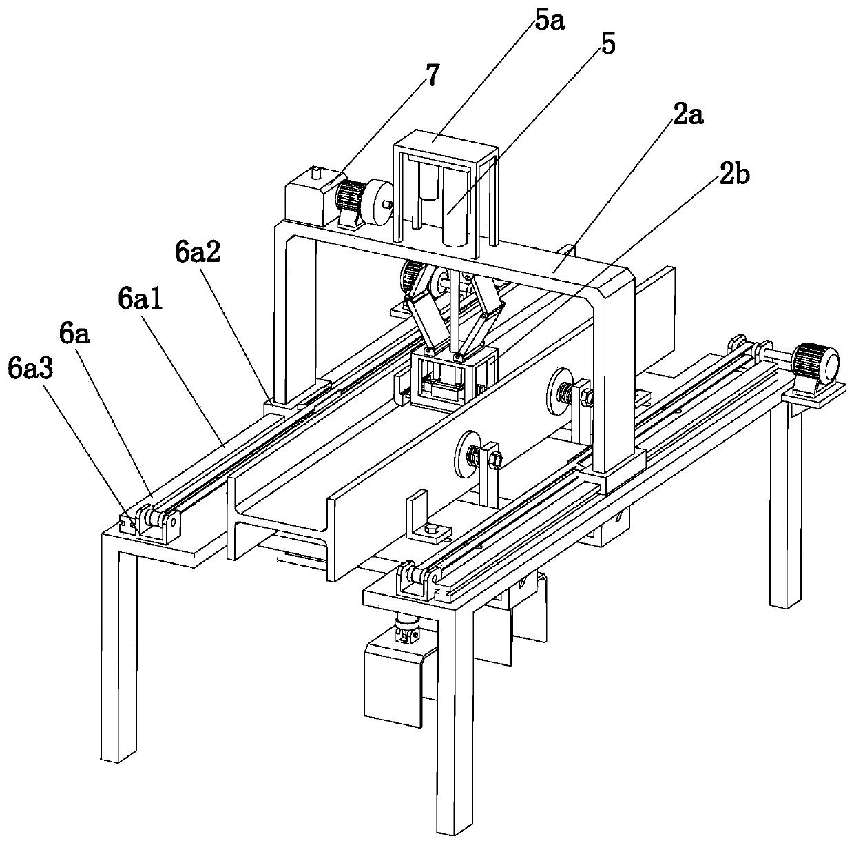 A working method of an H-beam welding bead polishing and derusting device