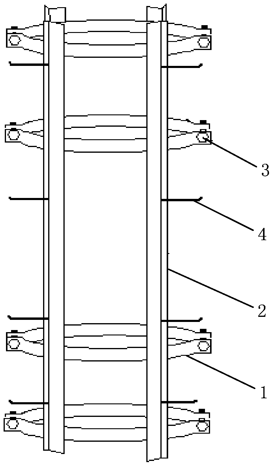 Cement electricity pole crack defect processing device and method