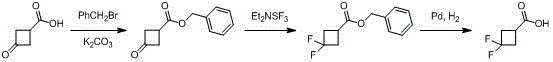 3,3-gem-difluoro cyclobutanecarboxylic acid industrial preparation method