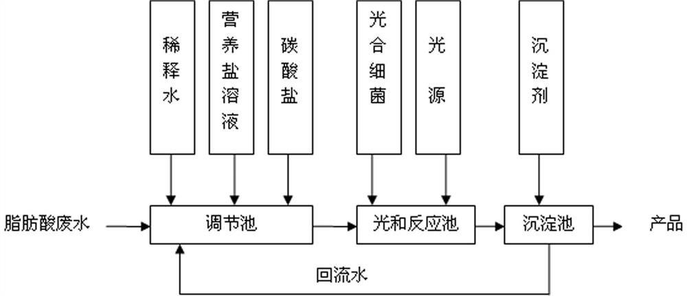 Method for producing bacterial protein by treating fatty acid wastewater with photosynthetic bacteria