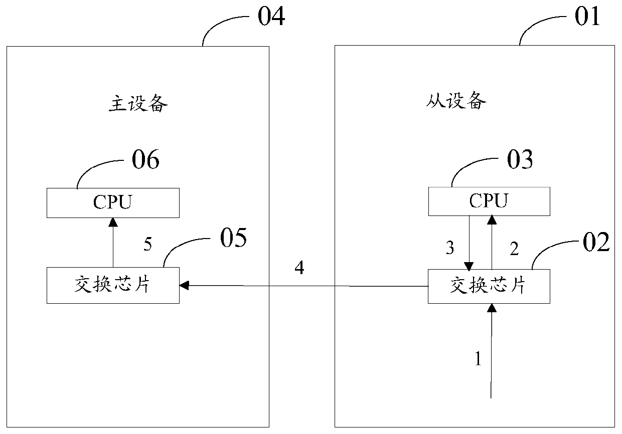 Switch stacking system, slave device, switching chip and method for processing protocol packets