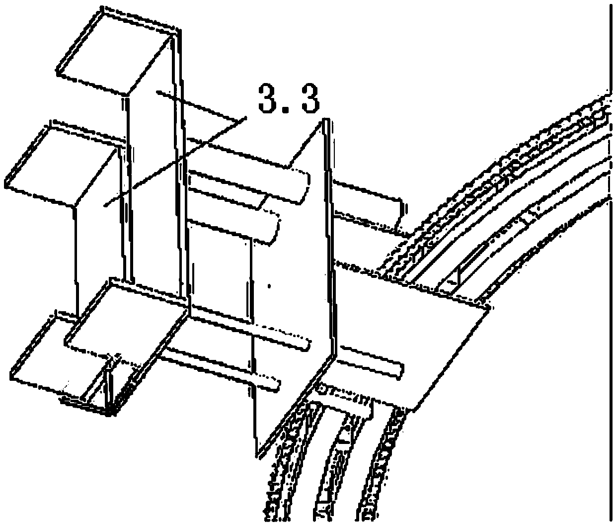 3D positioning device and method for formulating follow-up guide rail curved surface based on shape of engineering structure