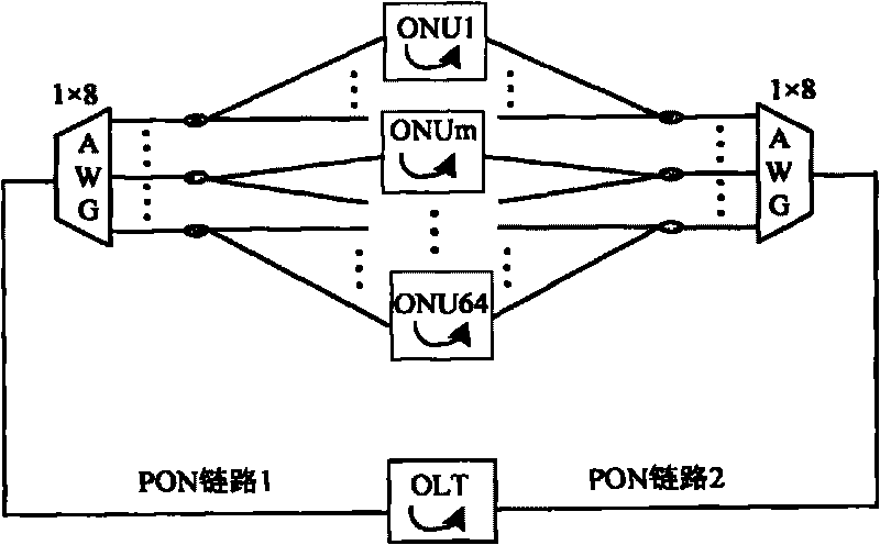 Multi-wavelength passive optical network system and protecting method thereof as well as multi-wavelength far-end nodes