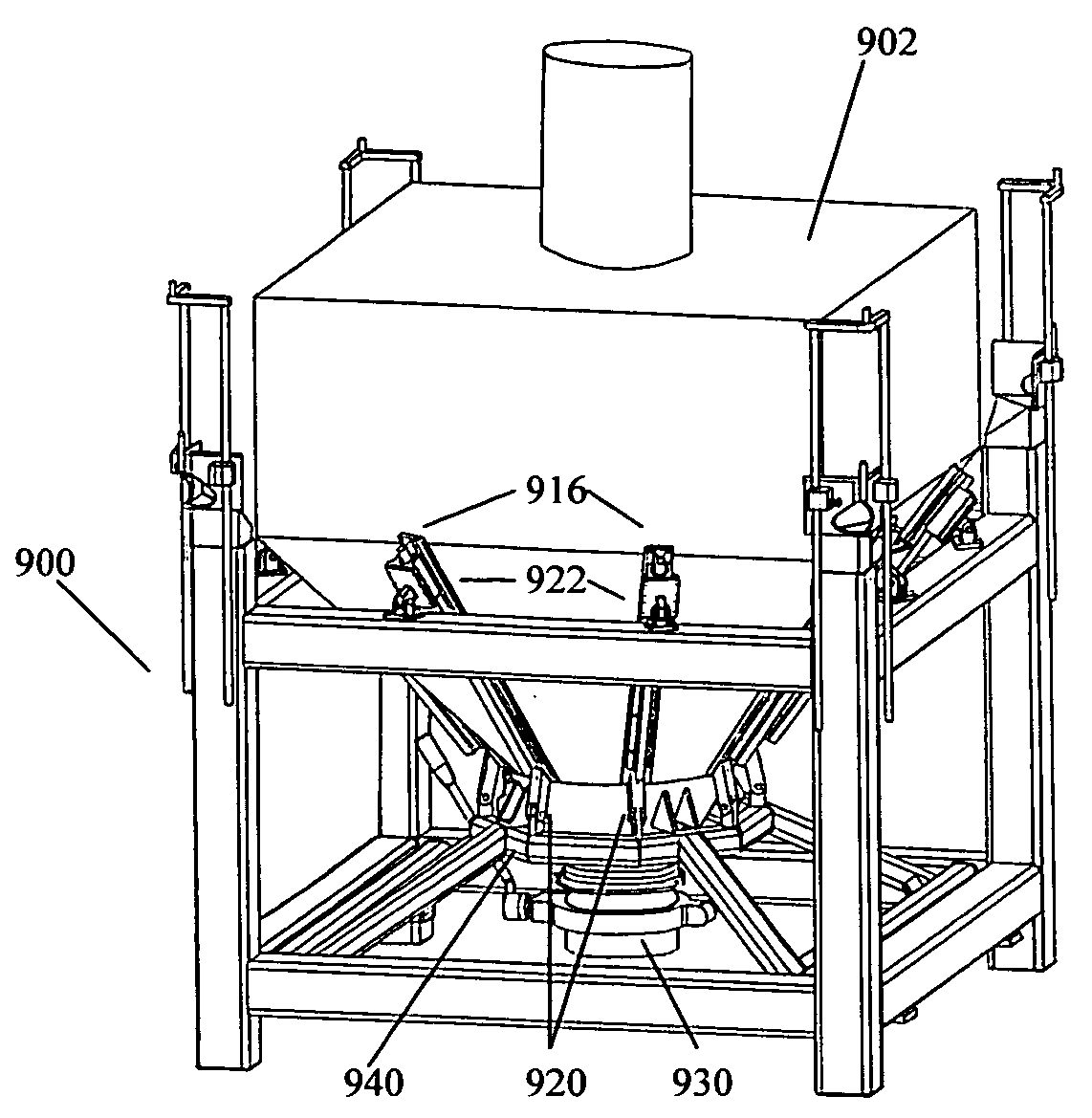 Flexible silo apparatus having a top removable valve or flow control device