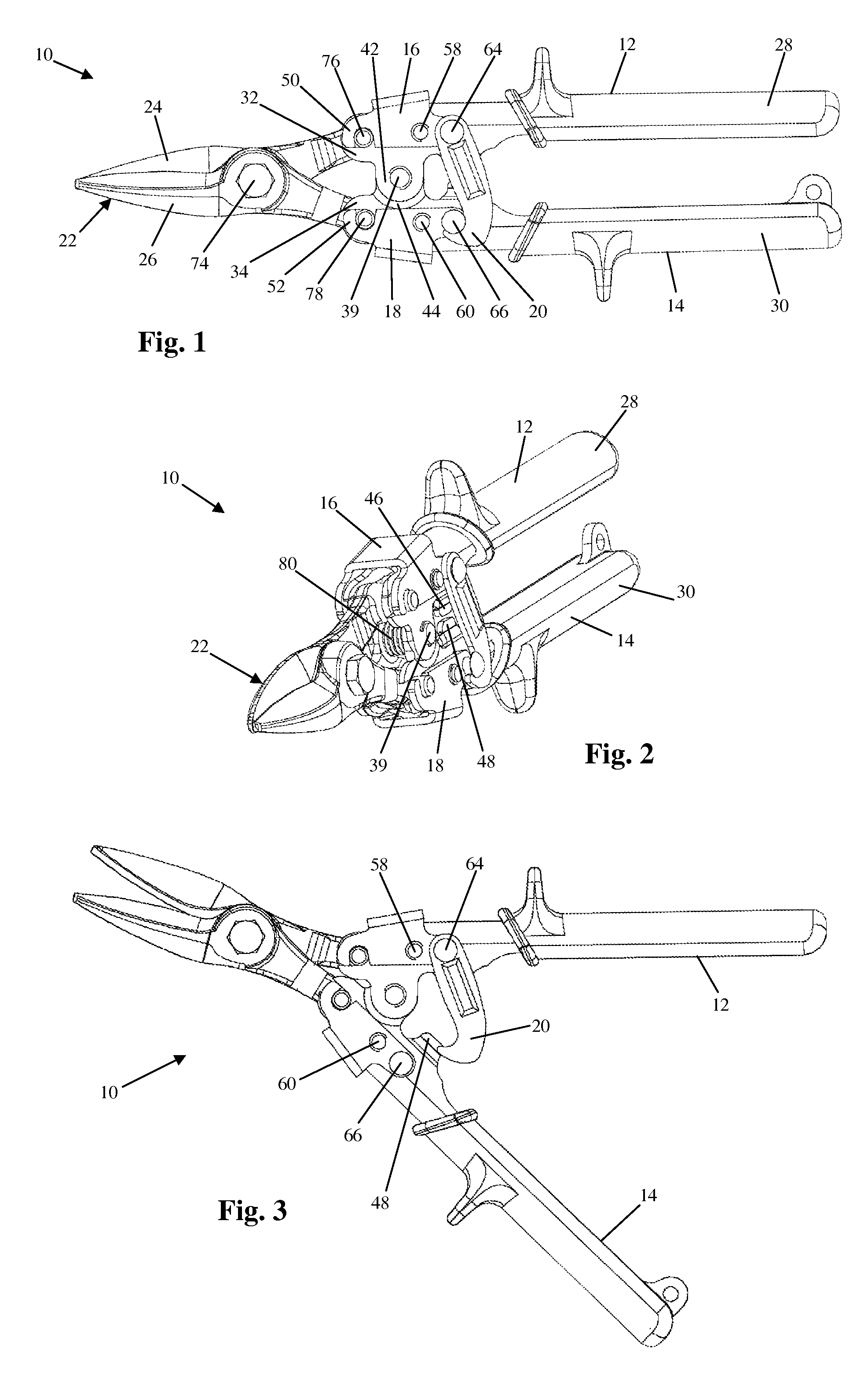 Compound leverage hand tool with interchangeable tool head