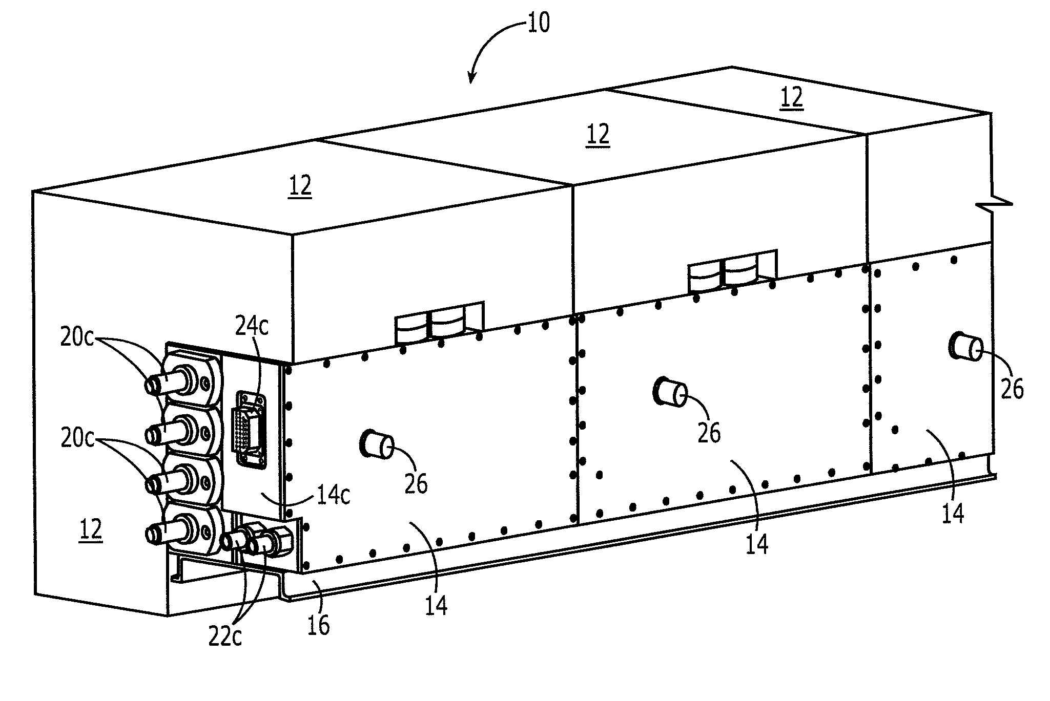 Modular vehicular power system having a battery interface module and associated method