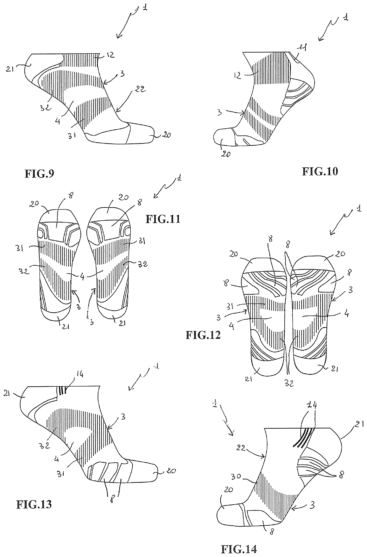 Dynamic ventilation system for socks