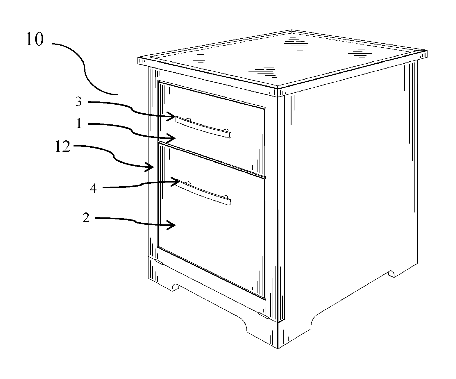 End table with concealed built-in refrigerator