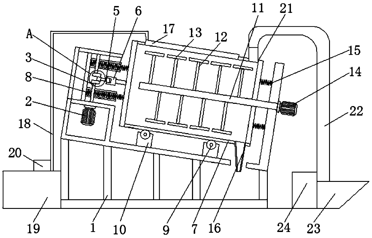 Vibrating type anti-sticking feed mixing device