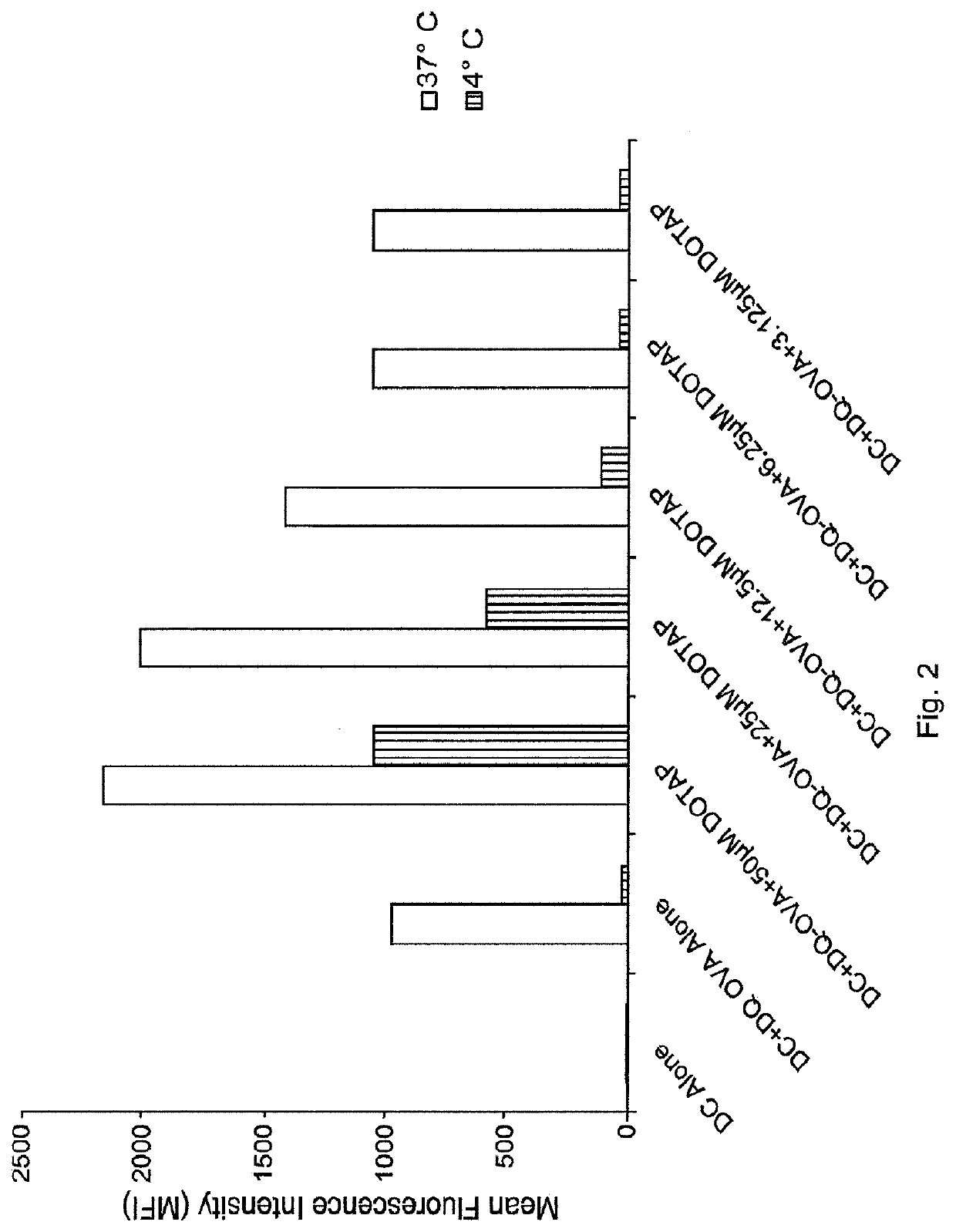 Lipids as synthetic vectors to enhance antigen processing and presentation ex-vivo in dendritic cell therapy