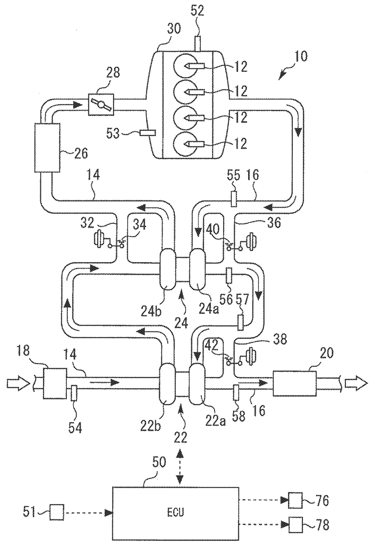 Control device for internal combustion engine including turbocharger