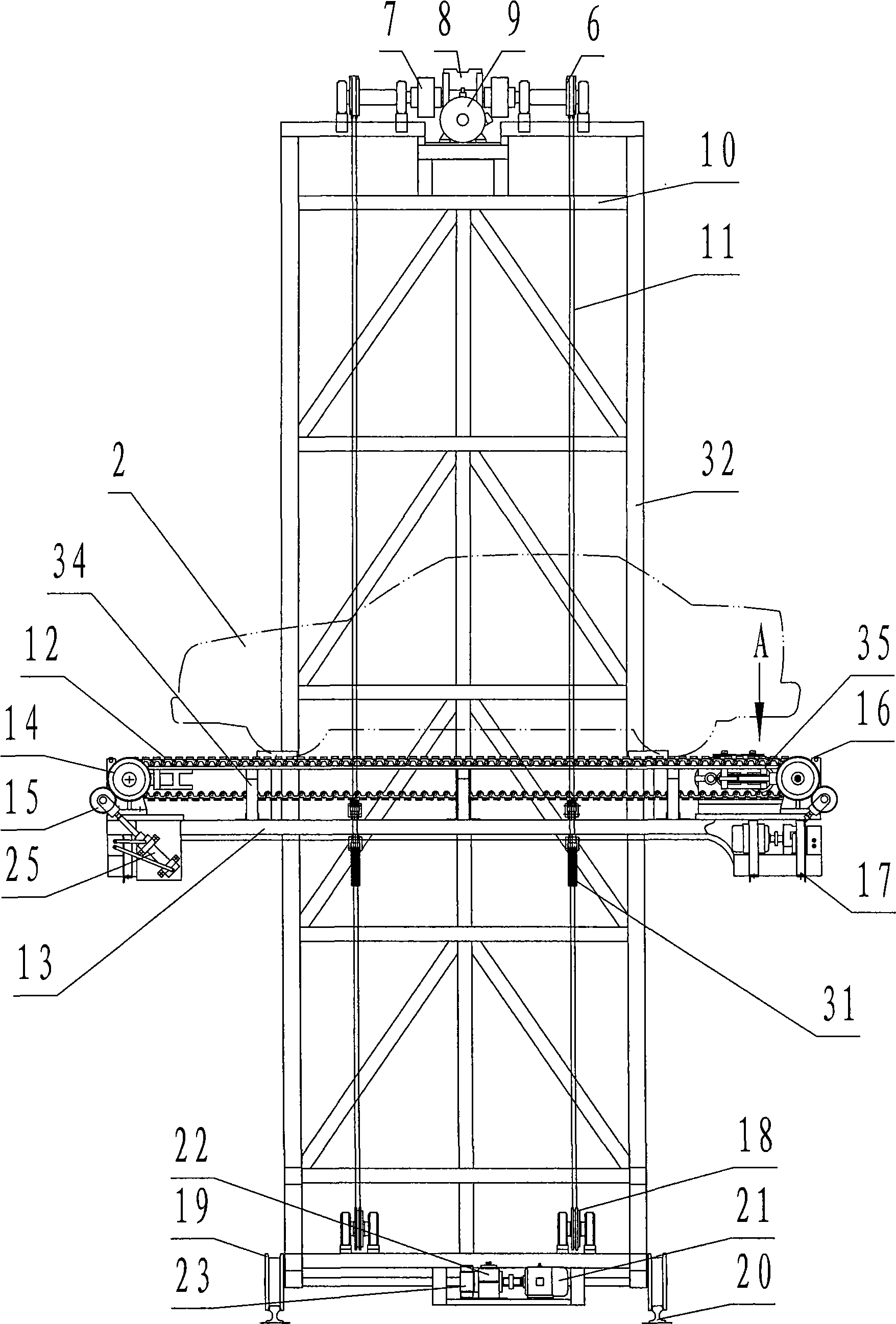 Vehicle piler for multi-storied garage