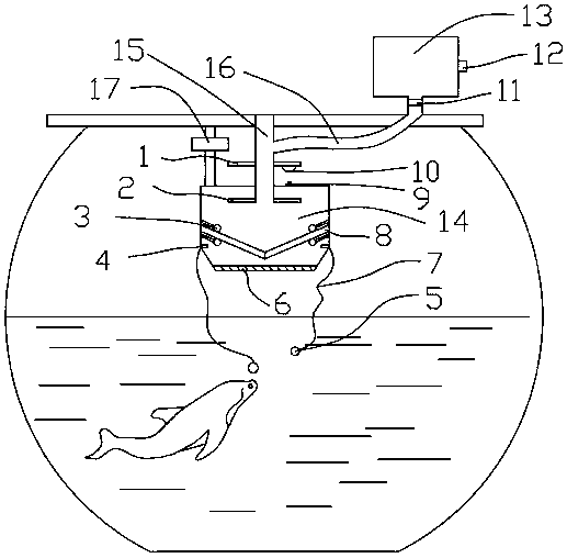 High-efficiency goldfish bait feeding device