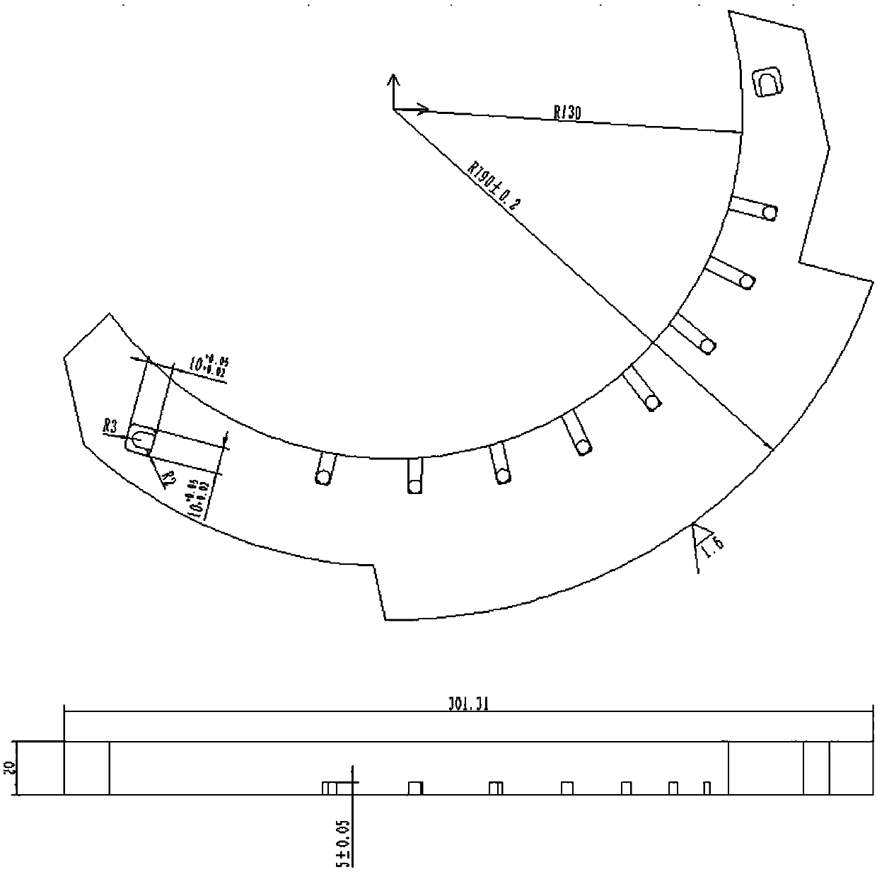 Supporting device for superalloy thin-wall thin glass pipe dense array brazing