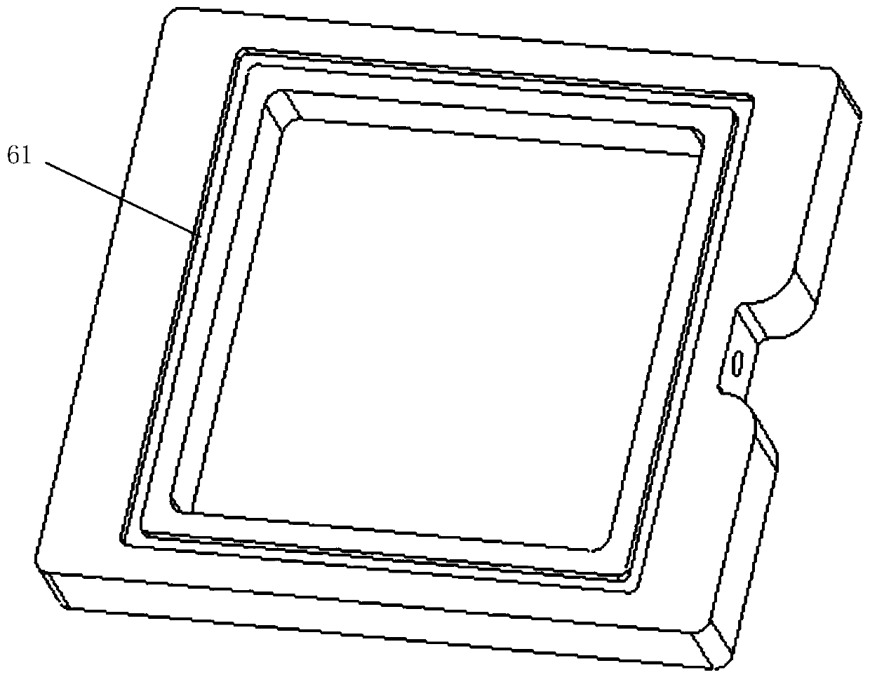 Printed board mounting die and method