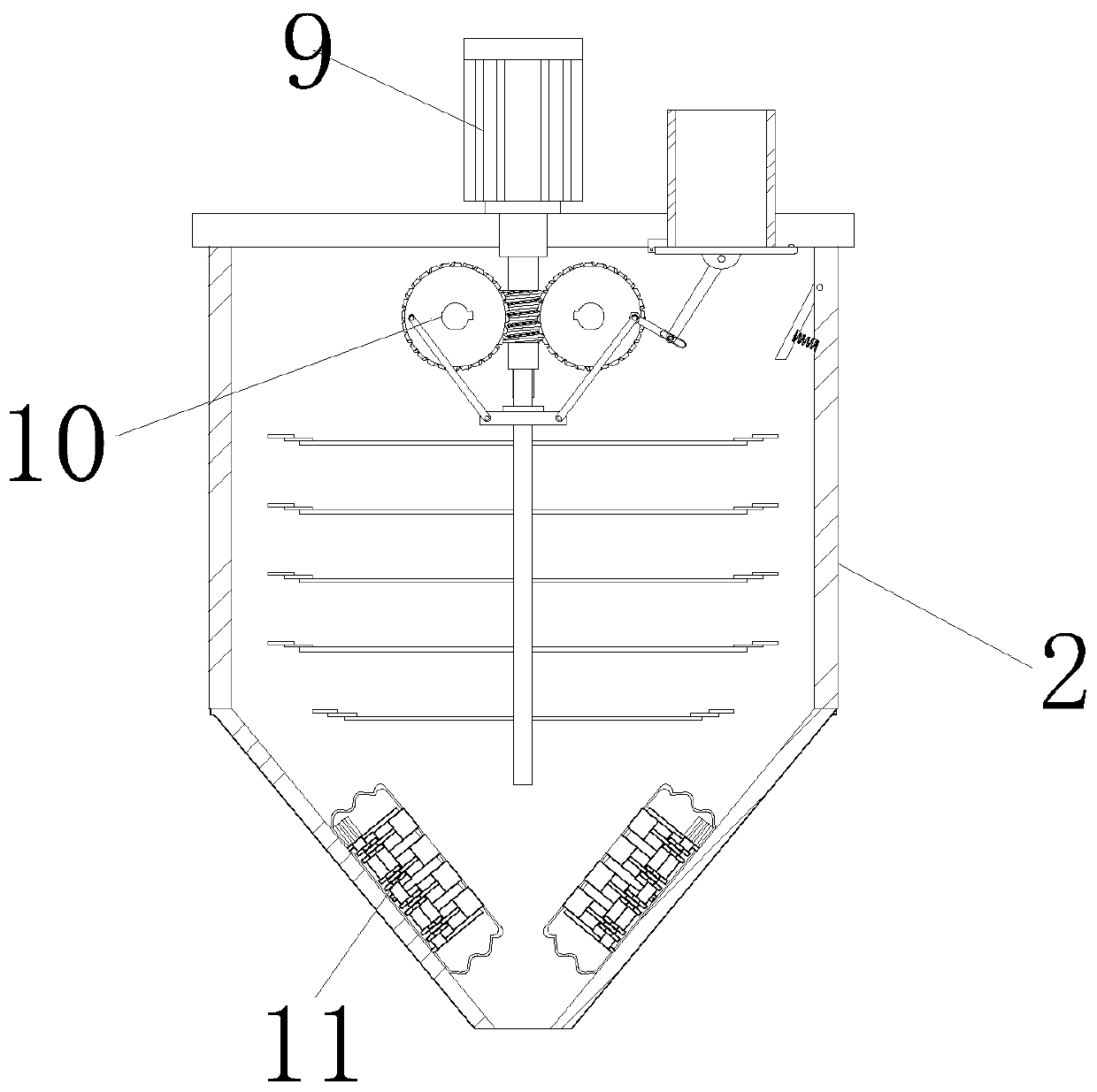 Stirring structure for microbial fertilizer