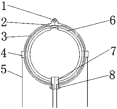 Anti-falling device used for operation on concrete pole