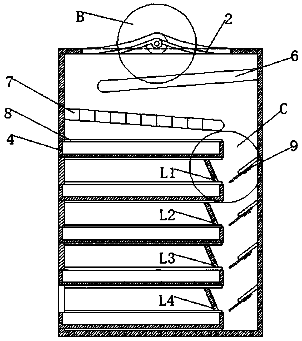 Cascade recovery device for waste power lithium batteries