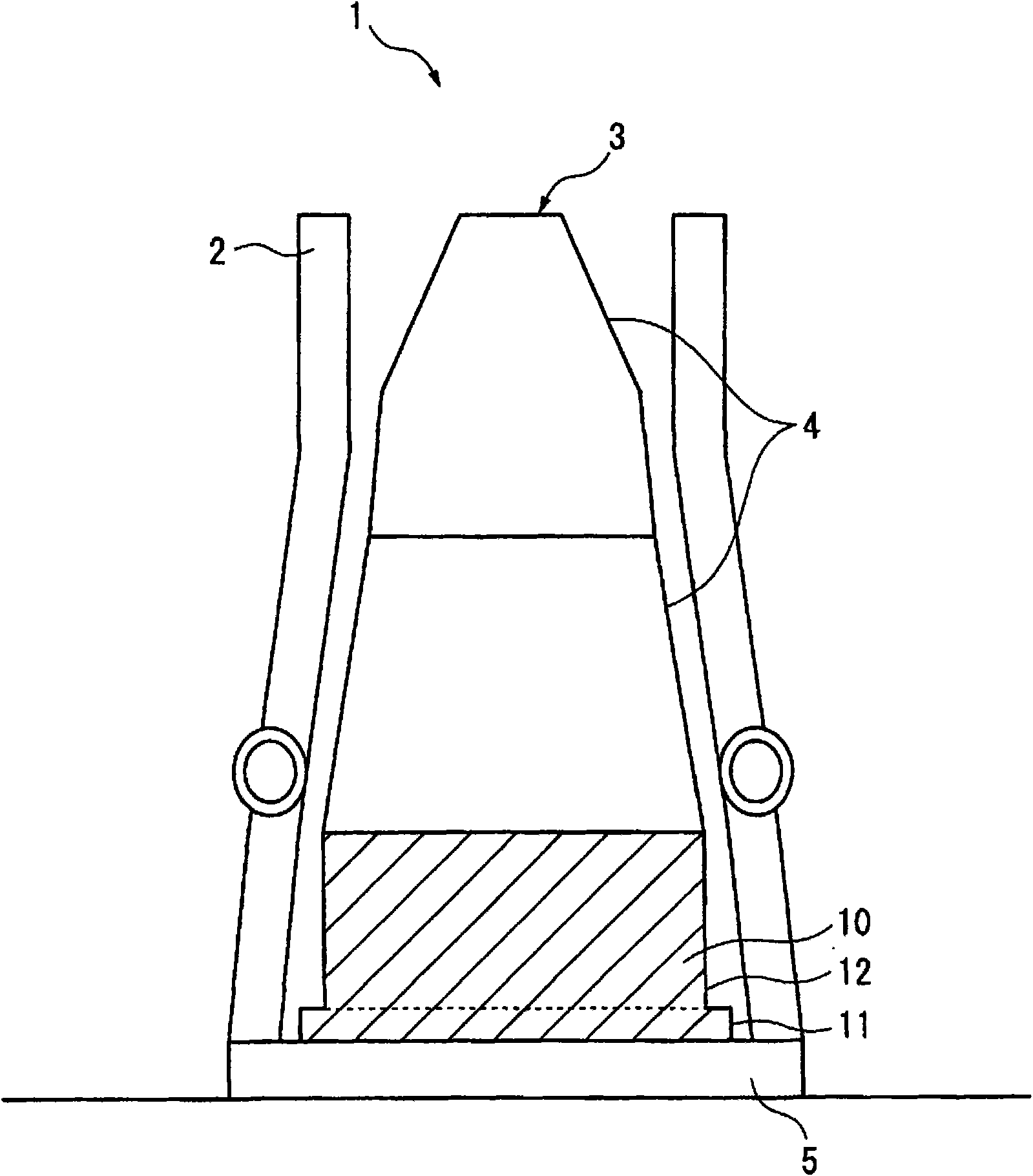 Blast furnace bottom structure