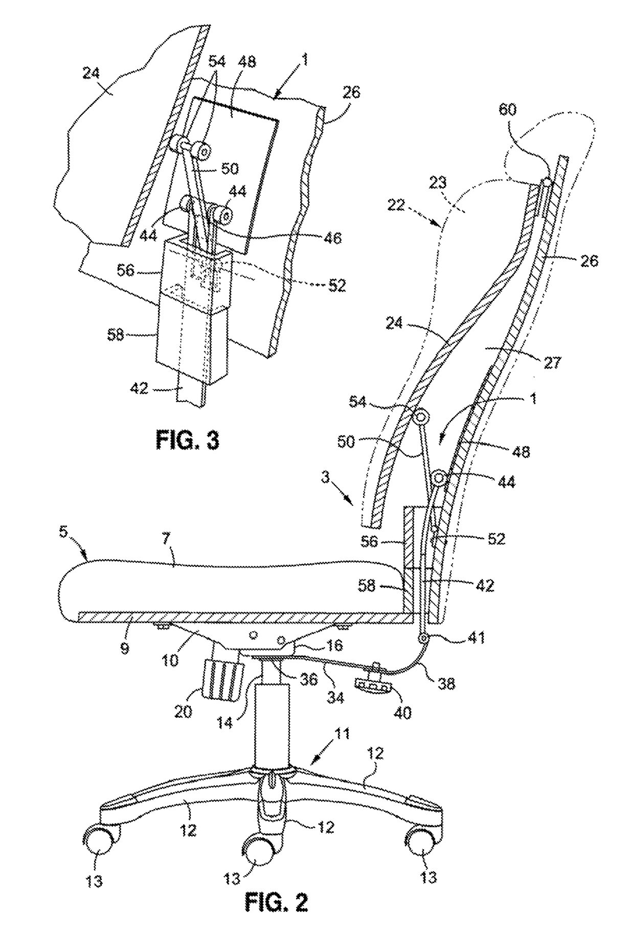 Back support assembly for the back of a chair