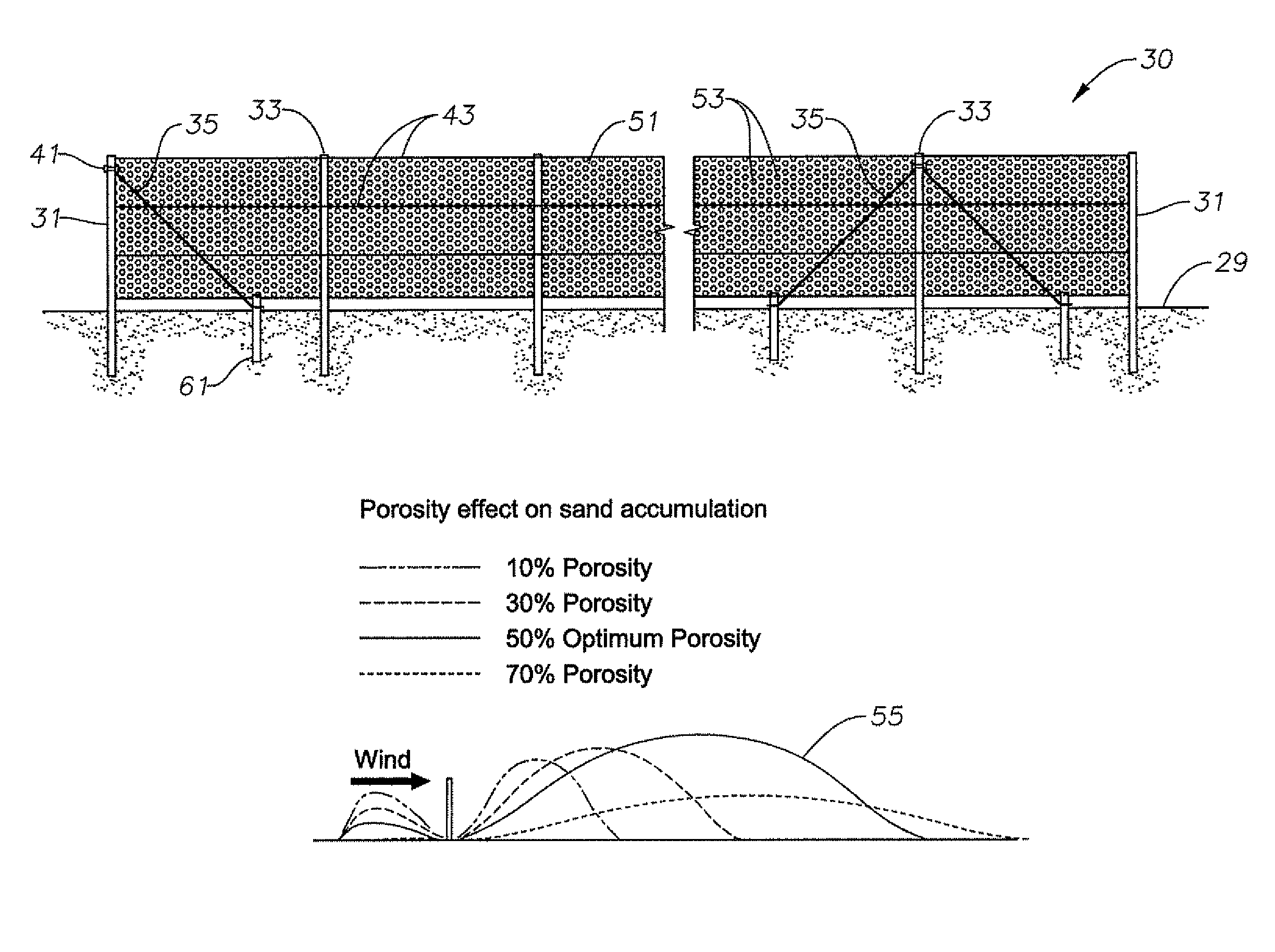 Geogrid sand fence