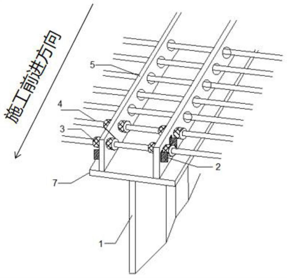 Connecting structure of asynchronous cantilever construction steel-concrete joint part and construction method thereof