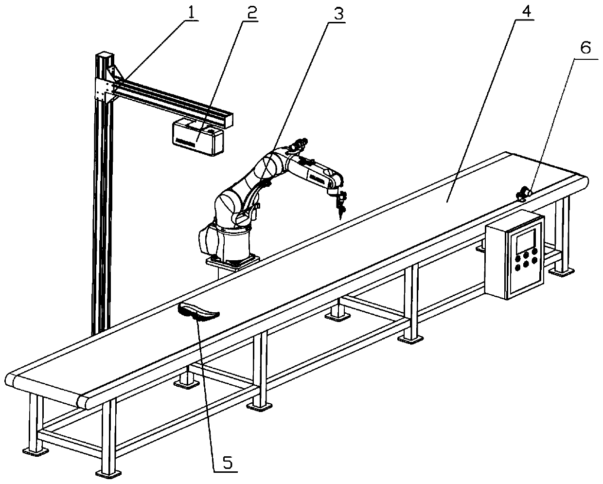 Robot shoe sole automatic gluing system and method based on 3D scanning