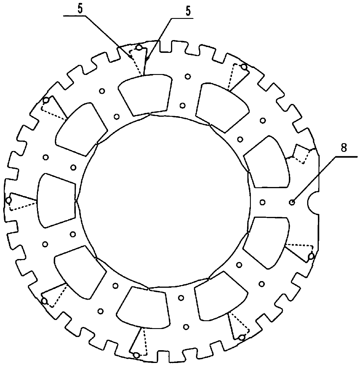 Reluctance machine with laminated connection type stators and fabrication method of reluctance machine