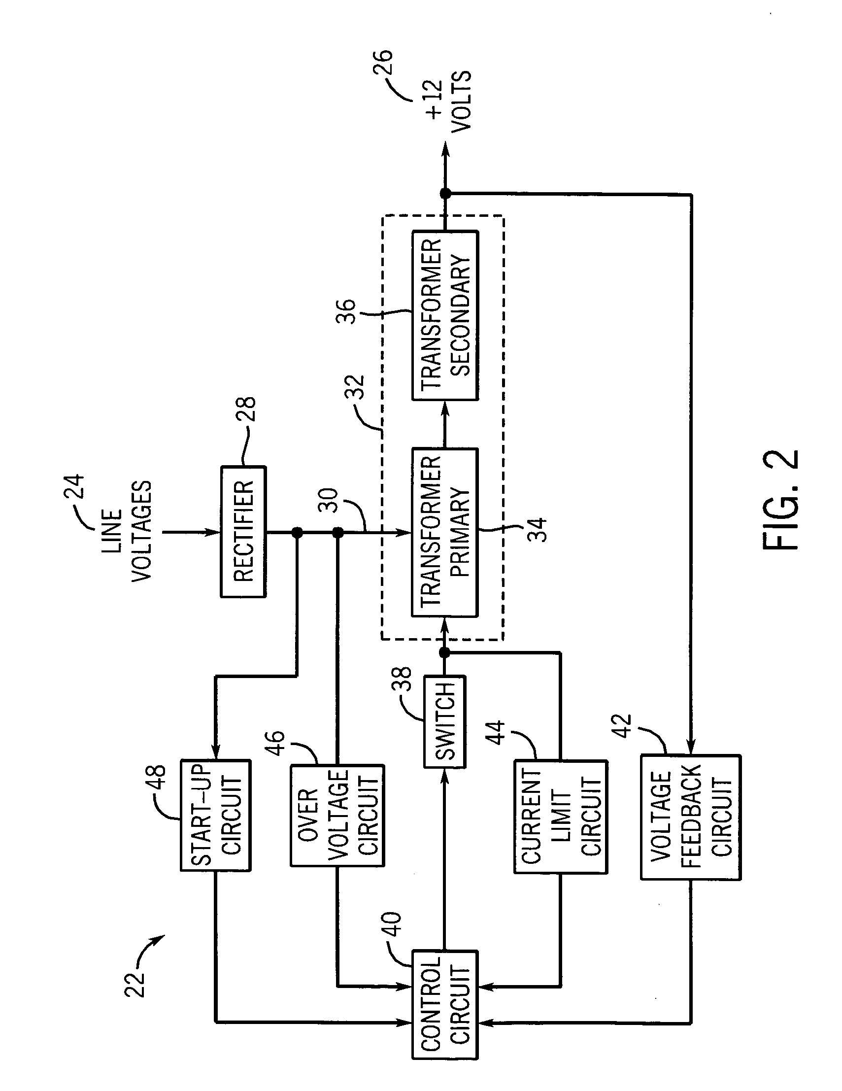 Power supply for use in an electronic energy meter