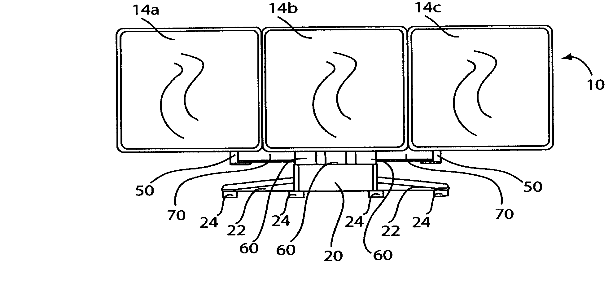 Multiple flat panel display system