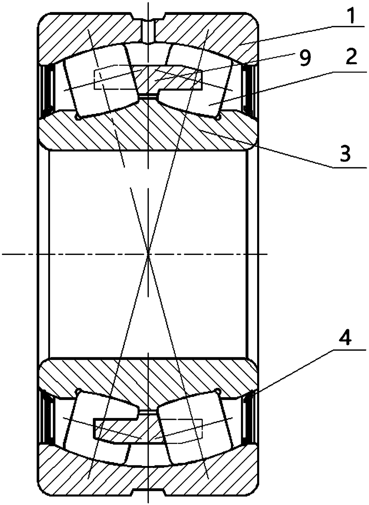 Self-sealing self-aligning roller bearing