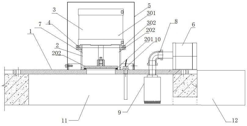 Novel vacuum flushing device