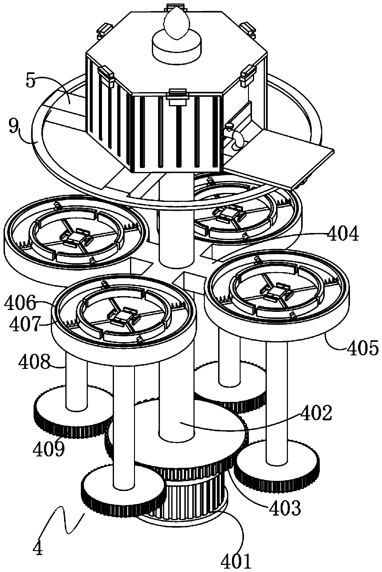 Flowerpot exhibiting device having automatic water replenishing function, for park afforestation