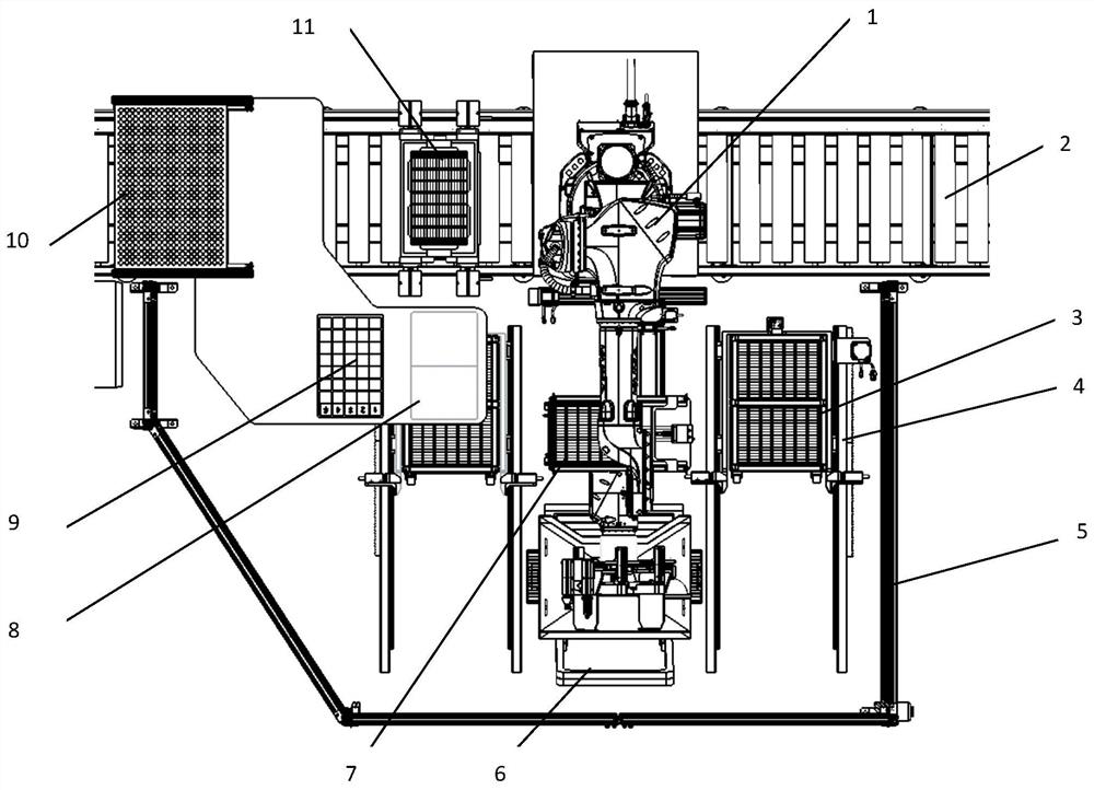 Automatic feeding and discharging device for cylindrical workpieces