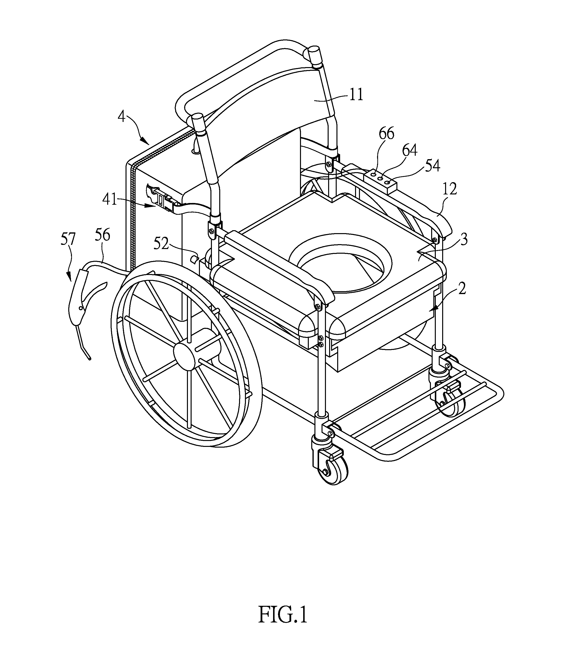 Wheel chair with urinal device