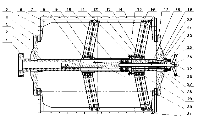 Tire pasting drum with ultra-large expansion and shrinkage ratio