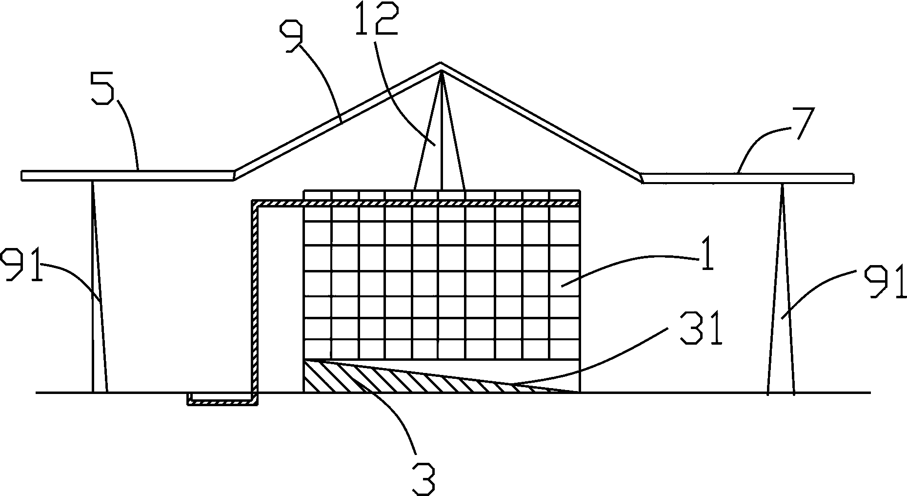 Convenient-to-disinfect opening-closing type chicken house