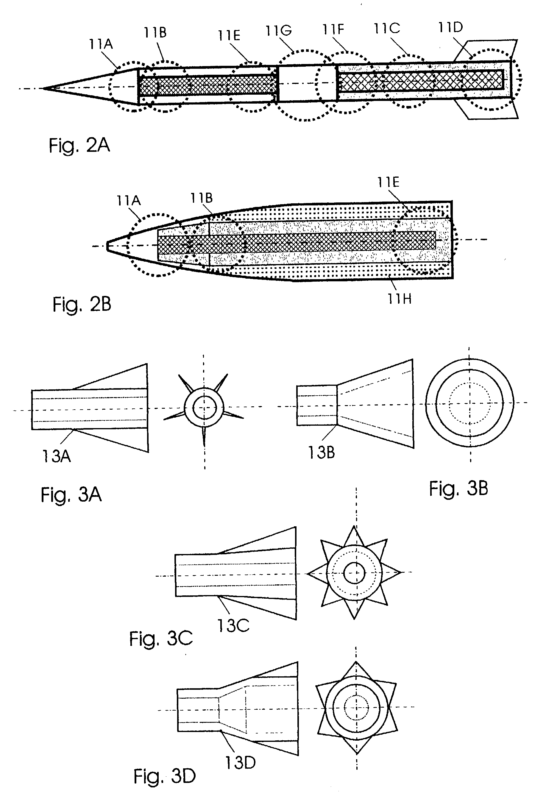 Projectiles possessing high penetration and lateral effect with integrated disintegration arrangement