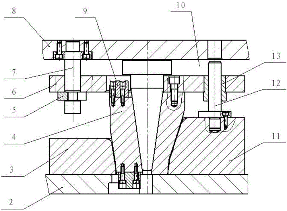 High-temperature alloy round-heaven square-earth thin-wall cylindrical guide pipe forming die and forming method