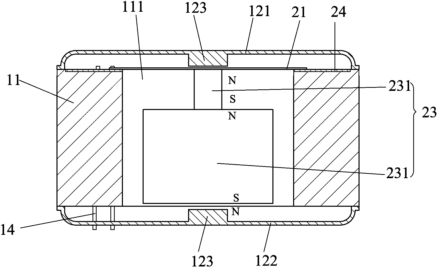 Piezoelectric vibration generating set