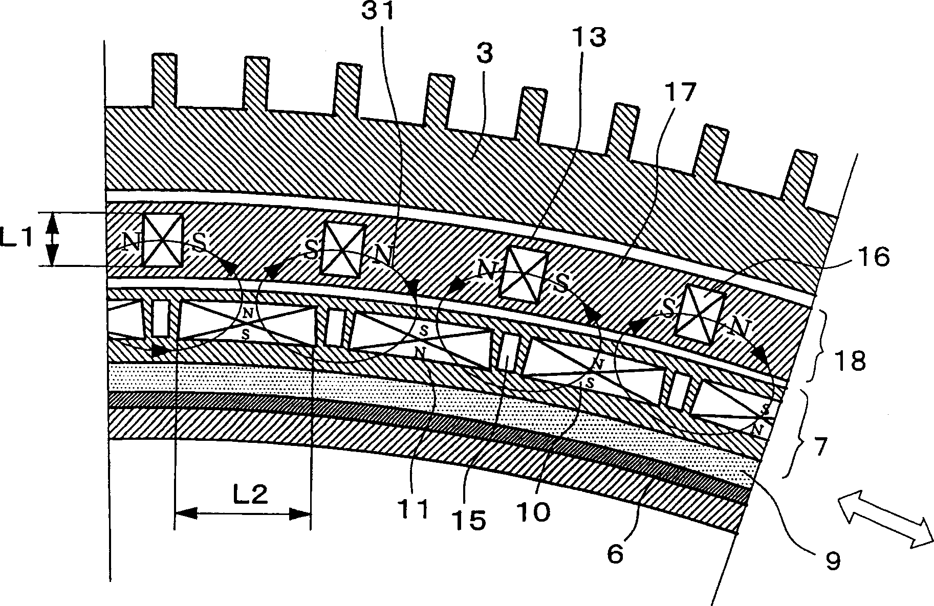 Eddy current type reduction gear