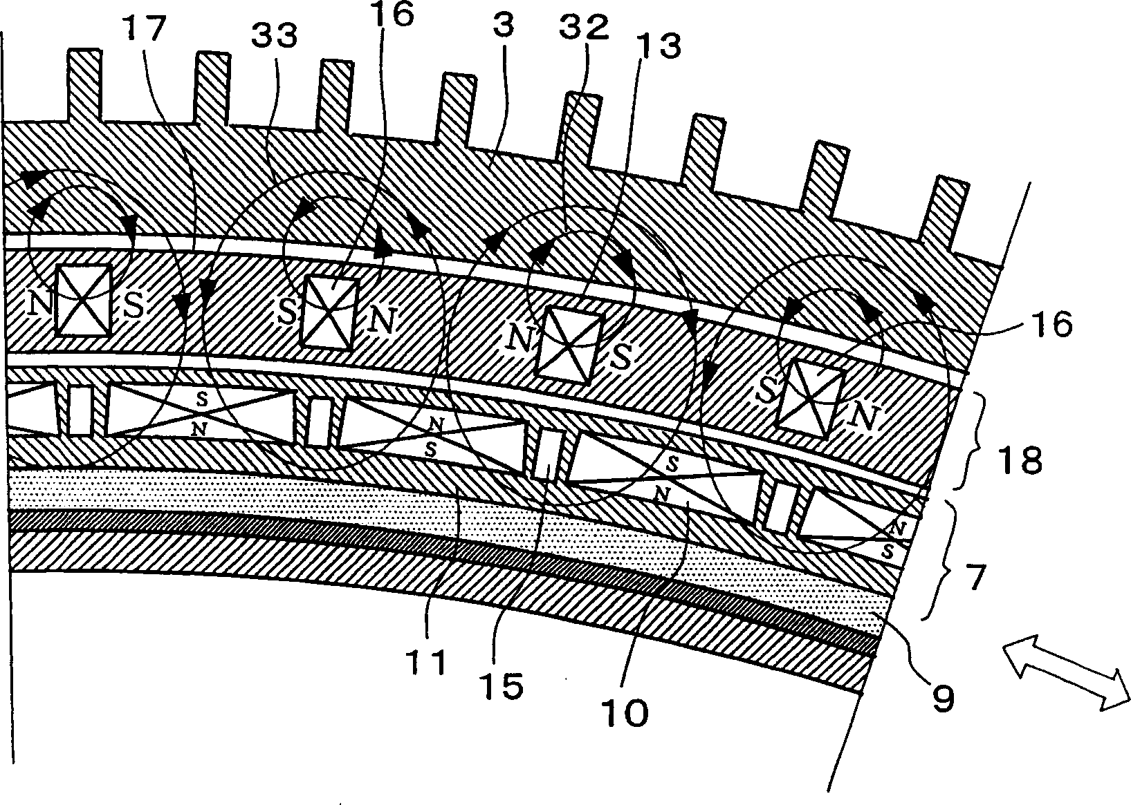 Eddy current type reduction gear