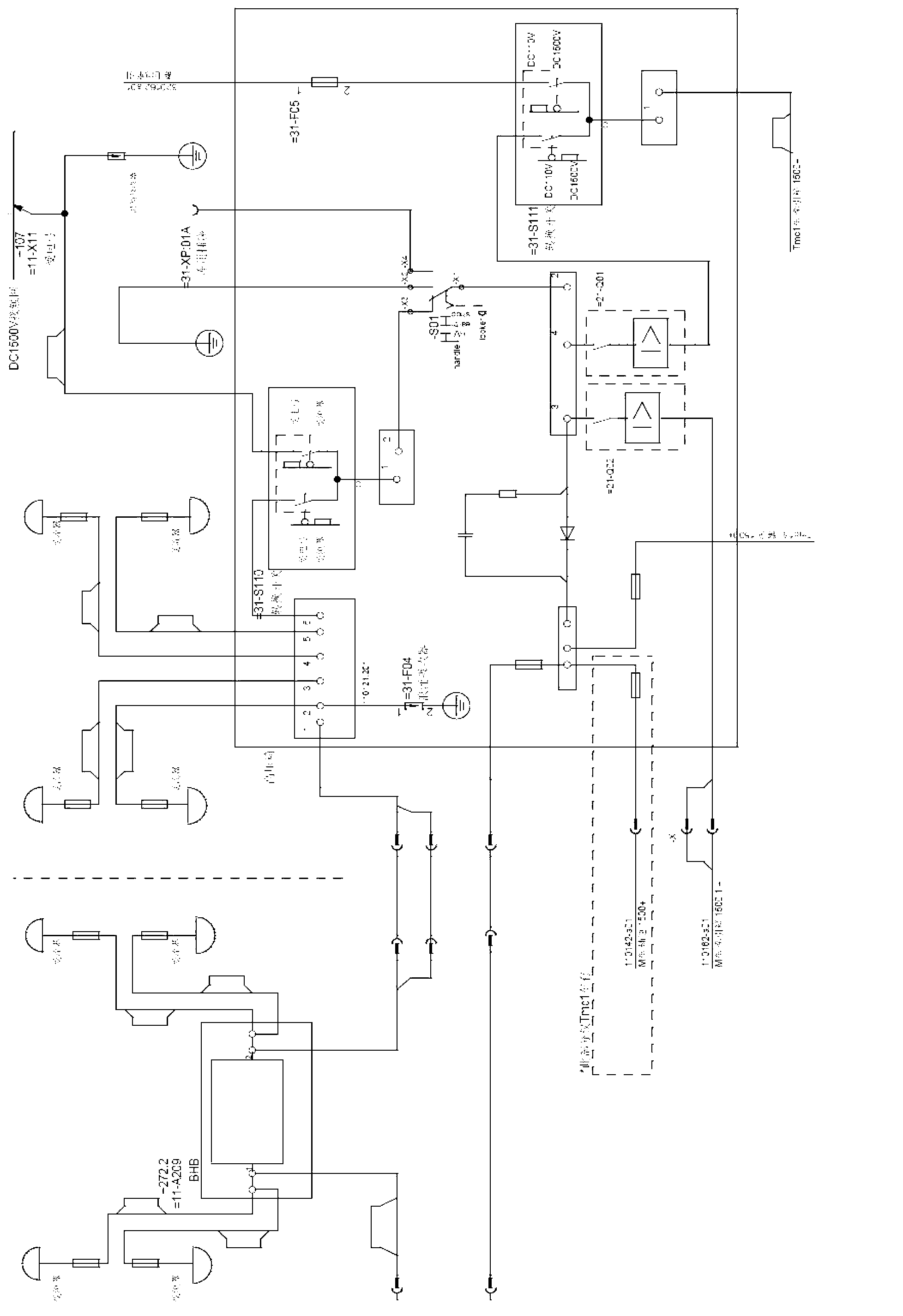 Tractive power supply system of urban rail vehicle