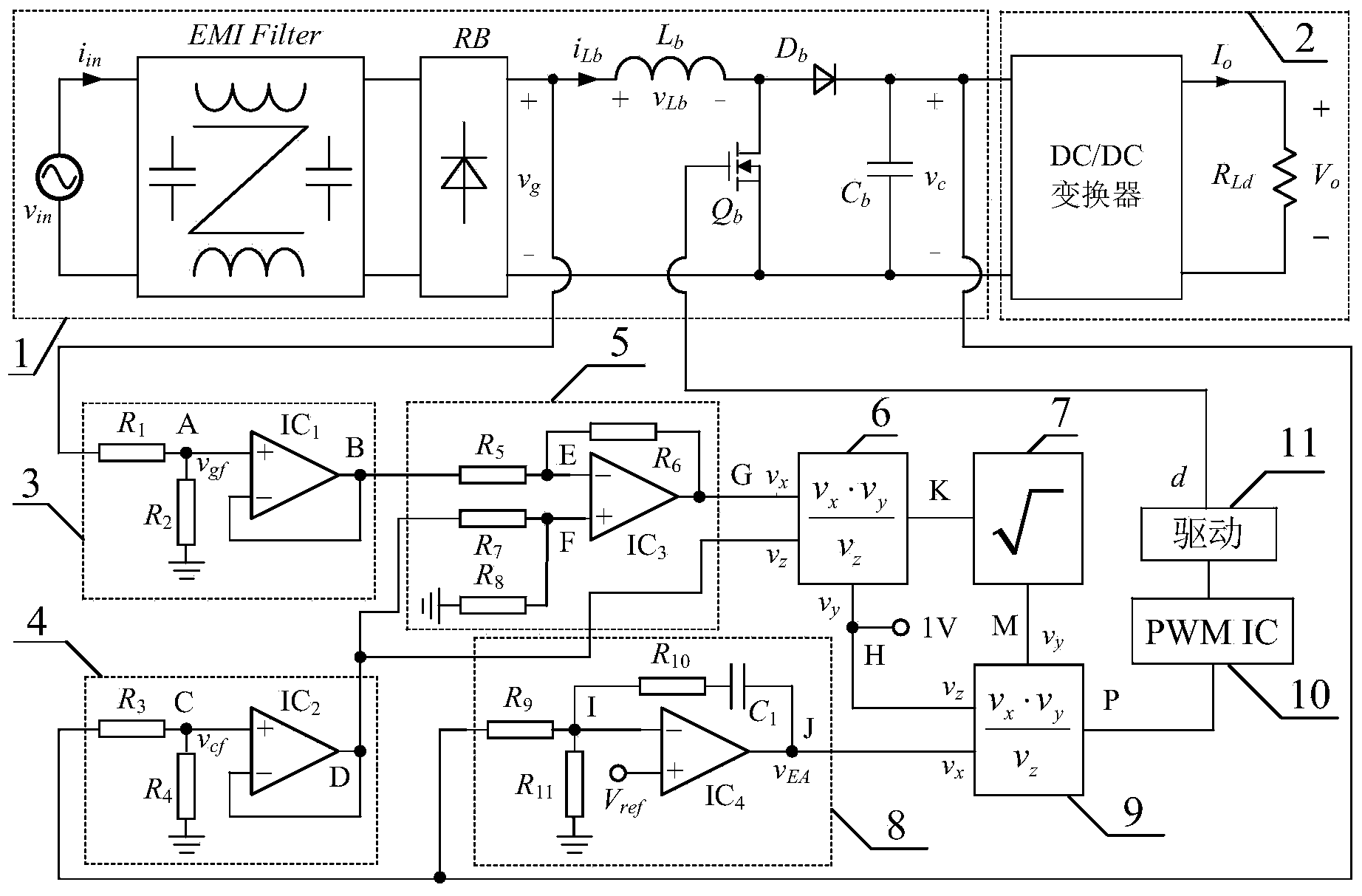 DCM Boost PFC convertor with long service life and PF as 1