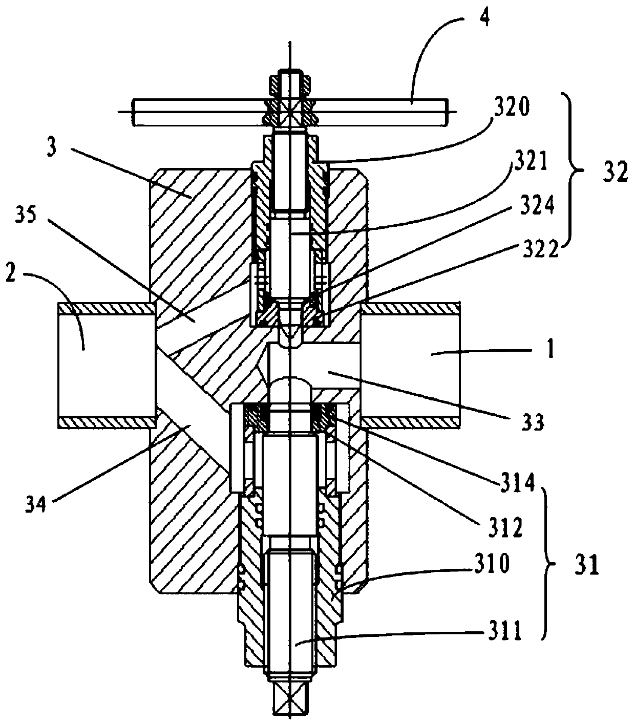 Dual-way flow stabilizing water control adjustor