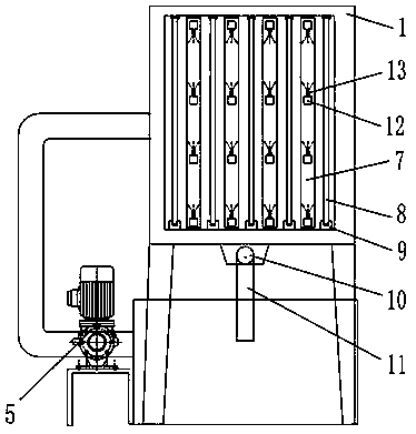 Horizontal type water spraying device with cooling effect for purifying lampblack