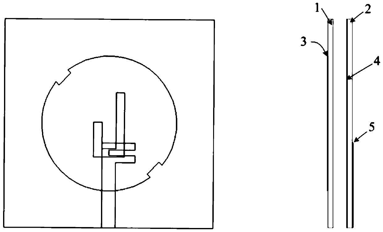 Complex impedance matching circularly polarized wave-filtering antenna