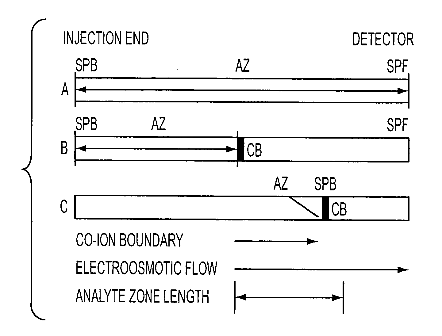 Method for orthogonal analyte stacking/injection systems in electrophoresis